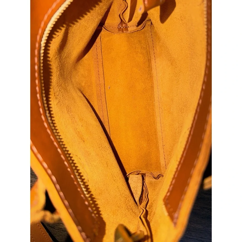 Portland Leather Goods Raindrop Crossbody Bag Purse Honey Small Brown Top Handle - Picture 13 of 16